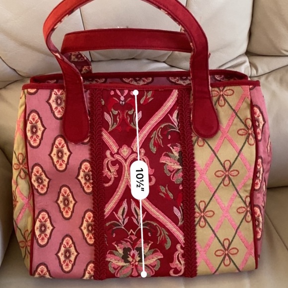 Talbot Womens Flower 🌺 Patchwork Tapestry Tote/ Shoulder Bag - Picture 5 of 6